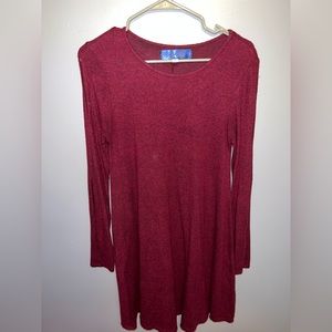 Maroon Long Sleeve Dress